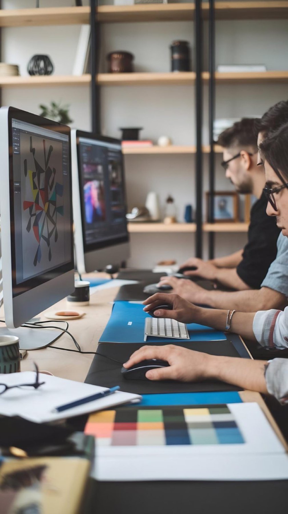 Designers working at their screens in the studio